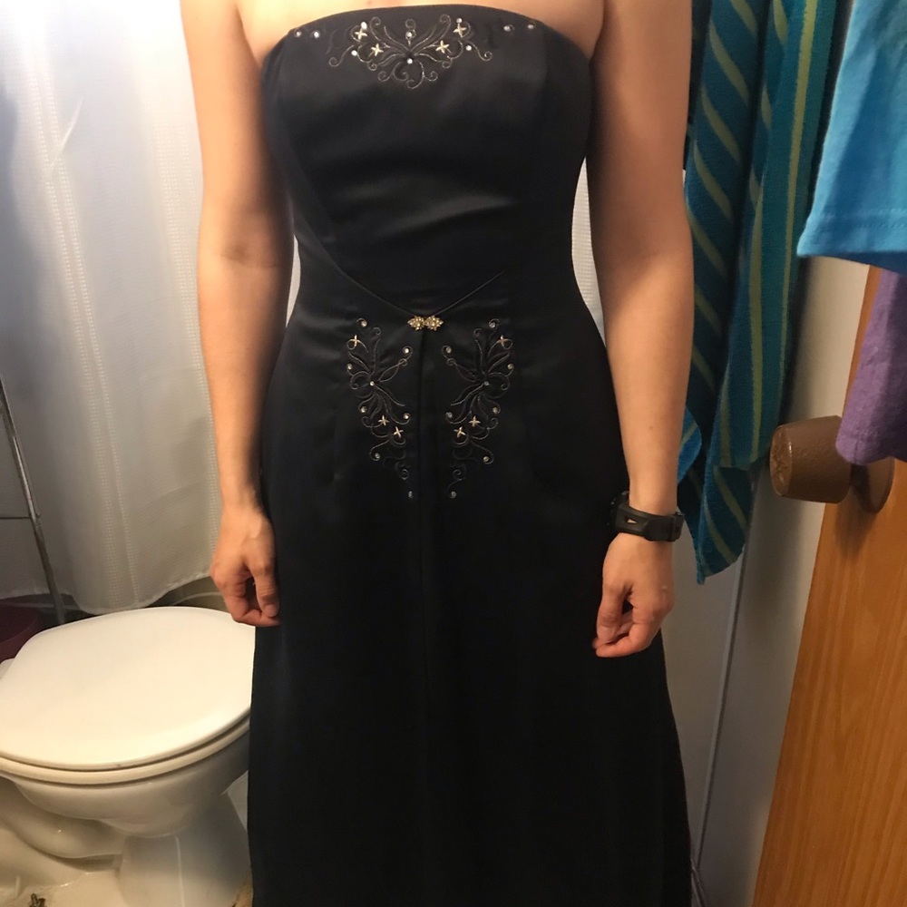 Navy bleu prom dress